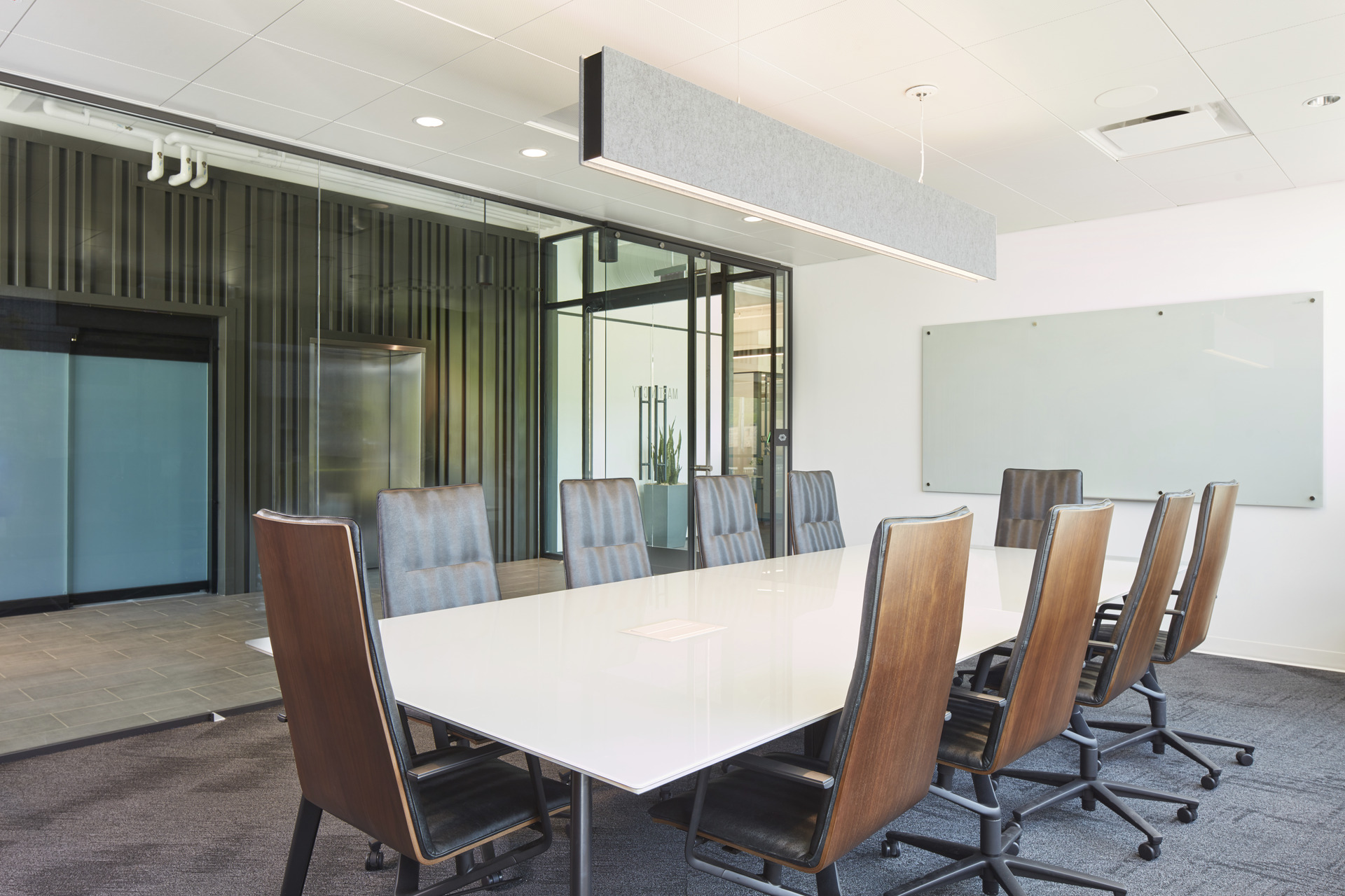 Conference room with glass wall